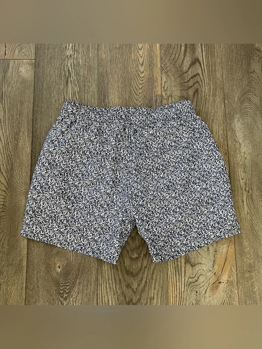 SLATE & STONE Men’s Blue Abstract Print Elastic Waist Swim Trunks Size L